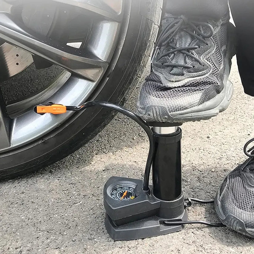 High-Pressure Foot Pump with Gauge